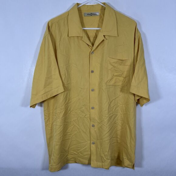 Tommy Bahama Short Sleeve Button Up 100% Silk Shirt Mens Size Large Hawaiian - Picture 1 of 14